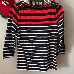 The Limited navy/red top